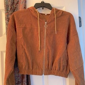 Corduroy Cropped Jacket - Zaful